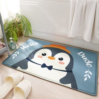 Cartoon Badmat Flanel Micro-Elastische Badkamer Tapijt Douche Deur Mat Absorberend Antislip Voet Mat decoratie Floor Mat A / 50x80cm