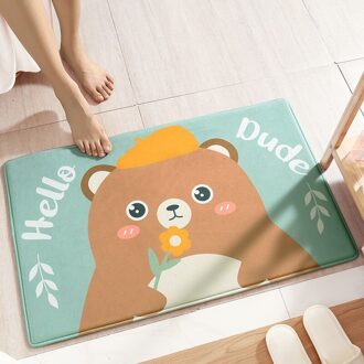Cartoon Badmat Flanel Micro-Elastische Badkamer Tapijt Douche Deur Mat Absorberend Antislip Voet Mat decoratie Floor Mat B / 40x60cm