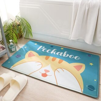 Cartoon Badmat Flanel Micro-Elastische Badkamer Tapijt Douche Deur Mat Absorberend Antislip Voet Mat decoratie Floor Mat C / 50x80cm