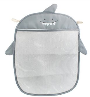 Cartoon Beer Shark Baby Bad Zuignap Opknoping Opbergtas Mesh Pouch Organizer grijs