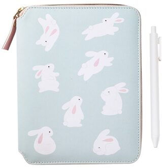 Cartoon Bloem B6 Rits Notepad Met Pen Set Lederen Planner Agenda P9YA groen