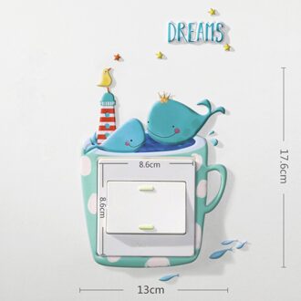 Cartoon Cactus Schakelaar Sticker Lichtgevende Schakelaar Cover Glow In The Dark Socket Muursticker Schakelaar Lichtgevende Woondecoratie 12