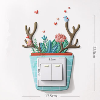 Cartoon Cactus Schakelaar Sticker Lichtgevende Schakelaar Cover Glow In The Dark Socket Muursticker Schakelaar Lichtgevende Woondecoratie 13