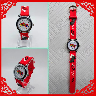 Cartoon Car Collection Lightning Blue Car Quartz Children's Watch Boy Girl Child Silicone Strap Fashion Baby Birthday Gift Color