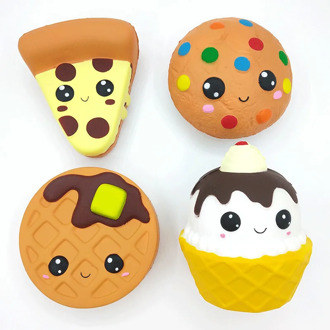 Cartoon Cheese Chocolate Biscuits Cake Cute Squishy Food Slow Rising Cream Scented Soft Squeeze Toy Relieve Stress Funny Gift