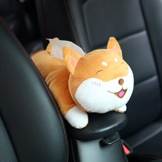 Cartoon Creatieve Auto Tissue Dozen Leuke Zachte Pluche Dieren Auto Armsteun Tissue Doos Tissue Houder Auto Accessoires hond