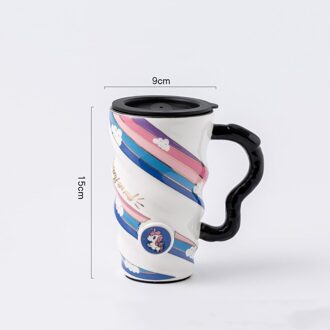 Cartoon Creatieve Eenhoorn Keramische Mok Met Deksel Liefhebbers Grote Capaciteit Thuis Kantoor School Regenboog Koffie Mok Melk Cup Drinkware Cup