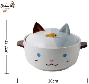 Cartoon Creatieve Instant Noodles Kom Met Deksel Keramische Kom Leuke Student Job Kom Soepkom Caring kat