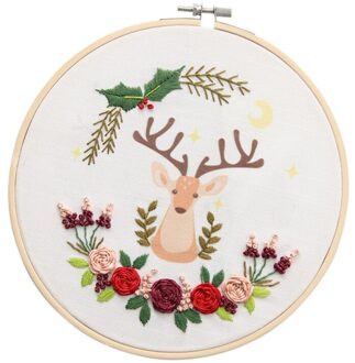 Cartoon Dier Hand Borduren Diy Handgemaakte Kit Beginner Borduren Materiaal Pakket Inclusief Bamboe Borduurwerk A6