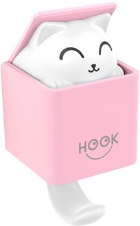 Cartoon Dier Muur Sucker Haak Sterke Leuke Kat Zwaartekracht Inductie Zuignap Muur Haak Hanger Keuken Badkamer Slaapkamer Opslag roze