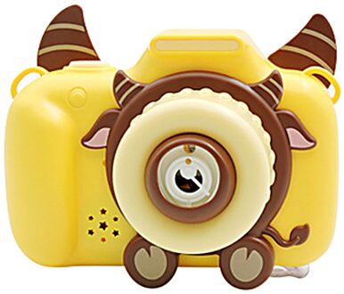 Cartoon Dieren Bubble Machine Lichte Muziek Automatische Bubble Blazen Camera 10Ml Zomer Kinderen Outdoor Speelgoed Игрушки citroen geel