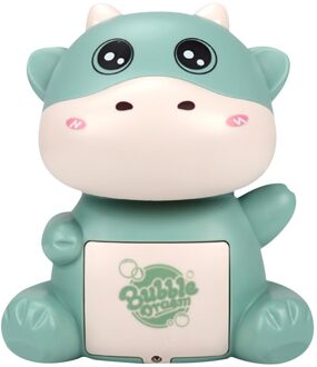 Cartoon Dieren Vee Bubble Machine Lichte Muziek Automatische Bubble Blazen Camera Bubble Maker Outdoor Speelgoed Voor Kinderen groen