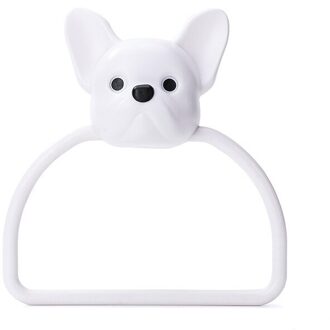 Cartoon Dieren Vormige Lijm Badkamer Handdoek Houder Zelf Handdoek Kunststof Wand-Ring Rack Holder Keuken Hand Opknoping Ring hond