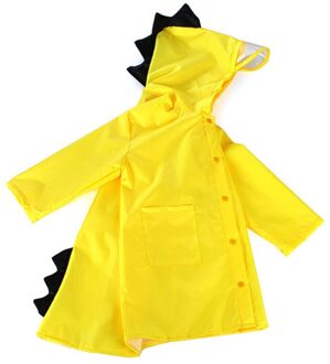 Cartoon Dinosaurus Kids Regenjas Waterdicht Hooded Regenkleding Universele Winddicht Poncho Kleuterschool Jongen Meisjes Outdoor Regen Pak geel / Xl