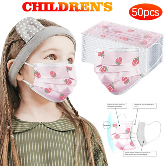 Cartoon Disposable Child Medical Face Mask 3-layer Filtration Mouth Masks Non-Woven Breathable Meltblown Cloth Girls baby Masks