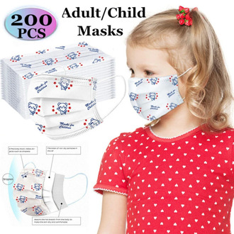 Cartoon Disposable Medical Mask 3-layer Print Face Mask Child Adult Surgical Masks Breathable Non-woven Ear Loop Mask In Stock