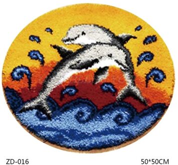 Cartoon Diy Klink Haak Tapijt Kit Voor Volwassenen Home Slaapkamer 3D Segment Borduren Kussen Grof Wol Kruissteek Tapijt Set ambachten 16