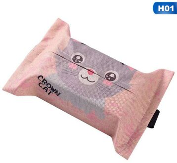 Cartoon Doek Auto Tissue Box Auto Seat Terug Opknoping Opbergtas Zonneklep Tissue Box Container Servet Papieren Tissue Houder case H01