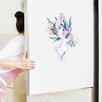 Cartoon Eenhoorn Koelkast Sticker Voor Kinderen Kamers Slaapkamer Interieur Zelfklevende Muurschilderingen Koelkast Wc Sticker Behang