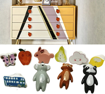 Cartoon Furniture Knobs Ceramic Cabinet Knobs Kid Dresser Door Children Knobs Kitchen Furniture Handle Cabinet Drawer Pulls