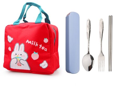 Cartoon Geïsoleerde Lunch Tas Rits Lunch Tas Aluminium Film Verdikte Grote Capaciteit Draagbare Lunchbox Tas