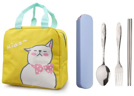 Cartoon Geïsoleerde Lunch Tas Rits Lunch Tas Aluminium Film Verdikte Grote Capaciteit Draagbare Lunchbox Tas