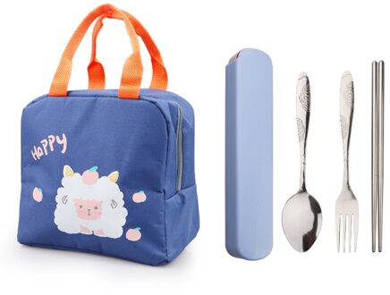 Cartoon Geïsoleerde Lunch Tas Rits Lunch Tas Aluminium Film Verdikte Grote Capaciteit Draagbare Lunchbox Tas