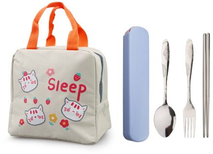 Cartoon Geïsoleerde Lunch Tas Rits Lunch Tas Aluminium Film Verdikte Grote Capaciteit Draagbare Lunchbox Tas