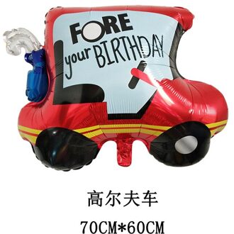 Cartoon Gelukkige Verjaardag Venue Decoratie Ballon Vervoer Speelgoed Auto Aluminium Folie Ballon Voor Kids Kinderen Party Ballonnen Golf Cart