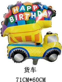 Cartoon Gelukkige Verjaardag Venue Decoratie Ballon Vervoer Speelgoed Auto Aluminium Folie Ballon Voor Kids Kinderen Party Ballonnen Truck