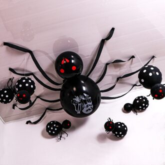 Cartoon Halloween Latex Ballon Giant Spider Ballon Combinatie Opblaasbare Speelgoed Ballon Halloween Decoratie Bal zwart