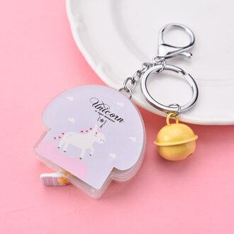 Cartoon Hoogte Meten Tape 1.5M Animal Telescopische Tape Bel Sleutelhanger Tas Hanger Accessoires licht geel