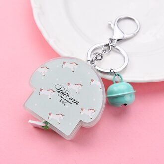 Cartoon Hoogte Meten Tape 1.5M Animal Telescopische Tape Bel Sleutelhanger Tas Hanger Accessoires licht groen