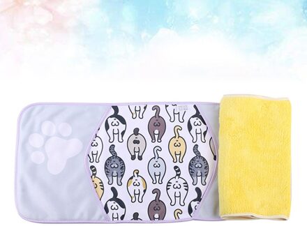 Cartoon Huisdier Badhanddoek Water Absorberende Handdoek Handschoen Stijl Douche Handdoek Dierbenodigdheden (Kat) afbeelding 1