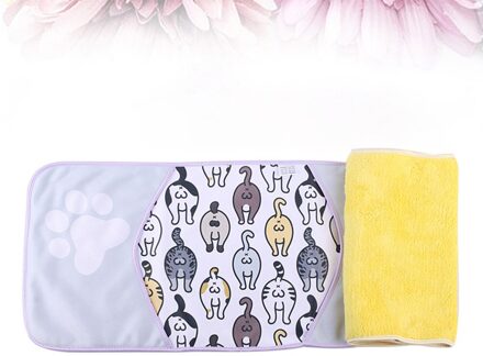 Cartoon Huisdier Badhanddoek Water Absorberende Handdoek Handschoen Stijl Douche Handdoek Dierbenodigdheden (Kat) afbeelding 1