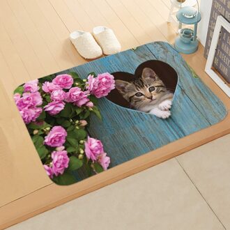 Cartoon Kat Deurmat Anti-Slip Absorberen Water Badmat Badkamer Thuis Keuken Bedroon Floor Mat Entree 40*60cm DD-0100