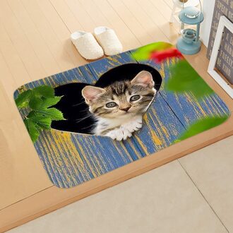 Cartoon Kat Deurmat Anti-Slip Absorberen Water Badmat Badkamer Thuis Keuken Bedroon Floor Mat Entree 40*60cm DD-0100