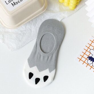 Cartoon Kat Poot Grappig Katoen Onzichtbare Lente Zomer Boot No Show Sok Antislip Vrouwen Korte Laag Uitgesneden Sok slippers Siliconen Sokken 1
