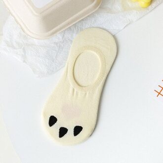Cartoon Kat Poot Grappig Katoen Onzichtbare Lente Zomer Boot No Show Sok Antislip Vrouwen Korte Laag Uitgesneden Sok slippers Siliconen Sokken 3