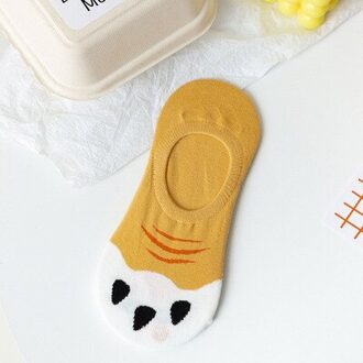 Cartoon Kat Poot Grappig Katoen Onzichtbare Lente Zomer Boot No Show Sok Antislip Vrouwen Korte Laag Uitgesneden Sok slippers Siliconen Sokken 4