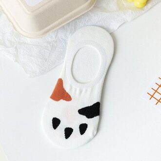 Cartoon Kat Poot Grappig Katoen Onzichtbare Lente Zomer Boot No Show Sok Antislip Vrouwen Korte Laag Uitgesneden Sok slippers Siliconen Sokken 5