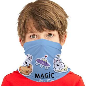 Cartoon Kat Space Kids Hoofd/Gezicht/Masker Neck Bandana Sjaal Dual-Gebruik Magic Tube Hoofddoek Fietsen Sport hoofddeksels Tulband Balaclava