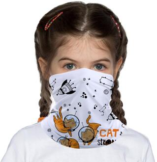 Cartoon Kat Space Kids Hoofd/Gezicht/Masker Neck Bandana Sjaal Dual-Gebruik Magic Tube Hoofddoek Fietsen Sport hoofddeksels Tulband Balaclava