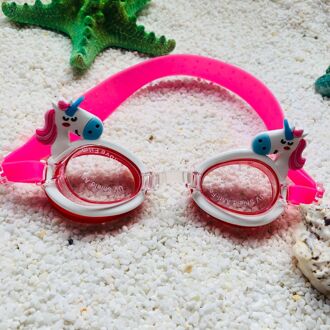 Cartoon Kids Kinderen Siliconen Waterdicht Zwemmen Zwembad Water Zwembril Bril Eyewear Brillen Accessoires Voor Jongens Meisjes roze eenhoorn
