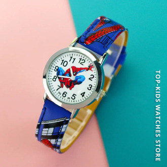 Cartoon Kids Watches Boys Cool Pattern Leather Strap Children Wristwatch Babys Wrist relogio infantil Montre Enfant