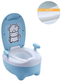 Cartoon Kinderen Wc Dier Patroon Kids Zindelijkheidstraining Seat Kinderen Urinoirs Baby Wc Pot Training Pan Toilet Seat blauw met cushion