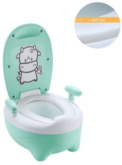 Cartoon Kinderen Wc Dier Patroon Kids Zindelijkheidstraining Seat Kinderen Urinoirs Baby Wc Pot Training Pan Toilet Seat groen met cushion