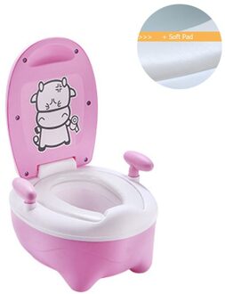 Cartoon Kinderen Wc Dier Patroon Kids Zindelijkheidstraining Seat Kinderen Urinoirs Baby Wc Pot Training Pan Toilet Seat roze met cushion