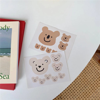 Cartoon Koala Smiling Face Cute Stickers Mobile Phone Laptop Hand Account Simple Decorative Sticker Labels Post It Stationery