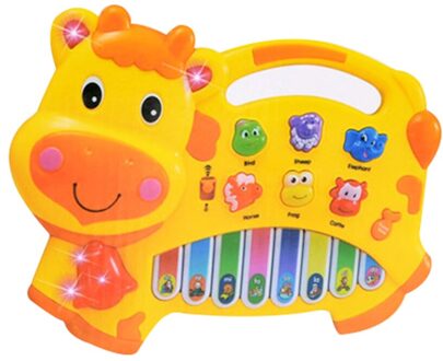 Cartoon Koe Animal Farm Toetsenbord Piano Baby Music Note Leren Educatief Speelgoed Kerst En Nieuwjaar Kinderen Oranje